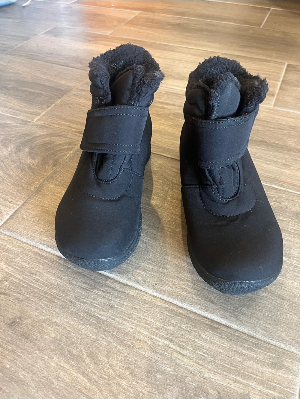 Propet Black Women's Fleece-Lined Hook-and-Loop Moto Boots